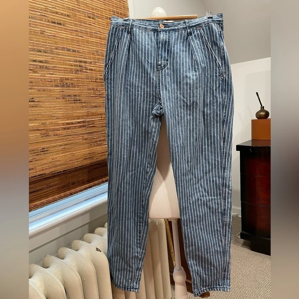 DENIM BLUE AND WHITE JEANS - Picture 1 of 6
